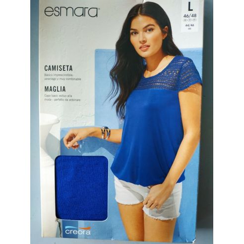 Esmara T-shirt Lace Blue - S buy in online store