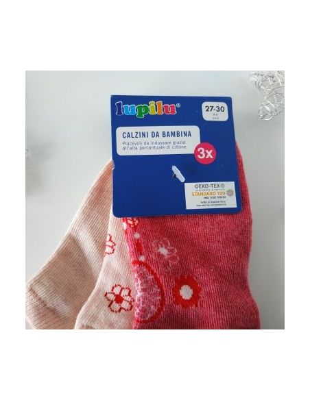 Socks Lupilu Pink 3pcs Size 19-22 buy in online store