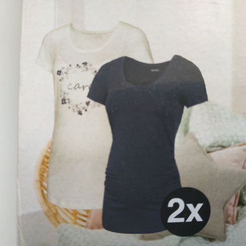 Set of T-shirts for pregnant women Esmara - Blue + white- 36/38 buy in online store