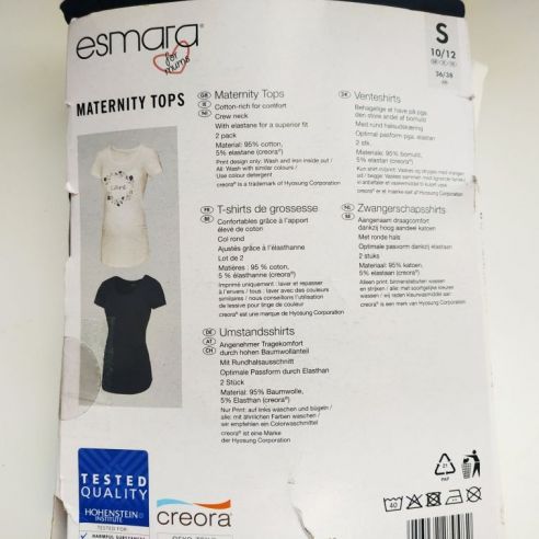 Set of T-shirts for pregnant women Esmara - Blue + white- 36/38 buy in online store