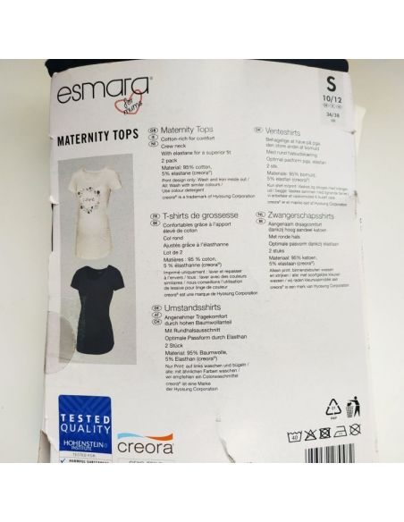 Set of T-shirts for pregnant women Esmara - Blue + white- 36/38 buy in online store
