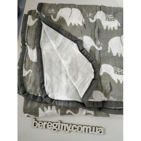 Garloy Muslin Diaper Double 120 * 120 - Elephants buy in online store