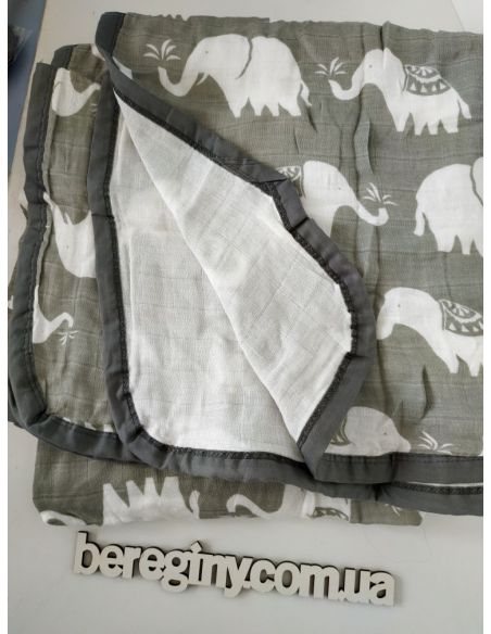 Garloy Muslin Diaper Double 120 * 120 - Elephants buy in online store Garloy Muslin Diaper Double 120 * 120 - Elephants buy in online store