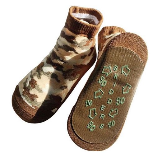 Baby socks with anti-slip sole size 12 months - camouflage buy in online store