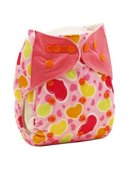 Reusable diaper on microflis-hearts buttons buy in online store Reusable diaper on microflis-hearts buttons buy in online store
