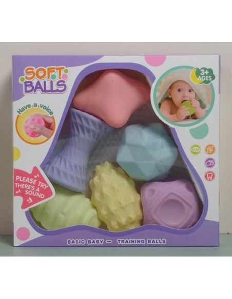 Set of sensory tactile balls - Soft Balls Pastel Figured (injured packaging) buy in online store Set of sensory tactile balls - Soft Balls Pastel Figured (injured packaging) buy in online store