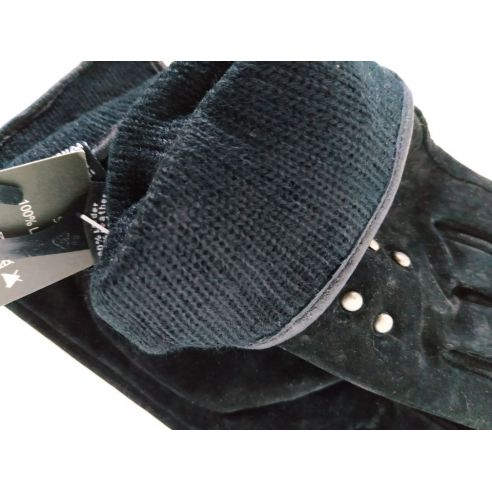 Female Laze Gloves Natural Suede with Heater - Black buy in online store