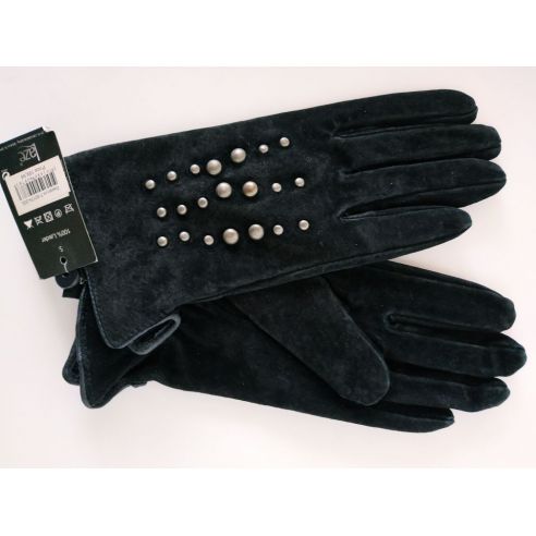 Female Laze Gloves Natural Suede with Heater - Black buy in online store