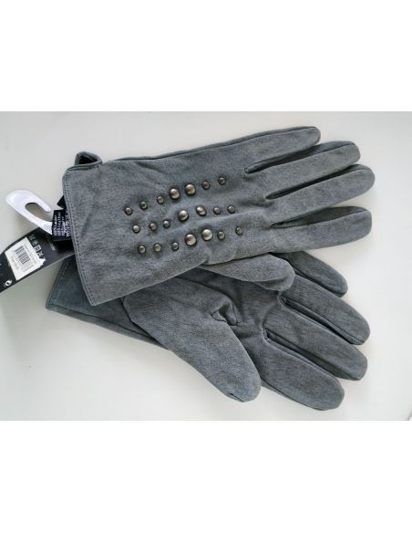 Female Laze Gloves Natural Suede with Heater - Gray buy in online store Female Laze Gloves Natural Suede with Heater - Gray buy in online store