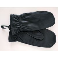 Women's mittens Laze genuine leather with insulation - black buy in online store