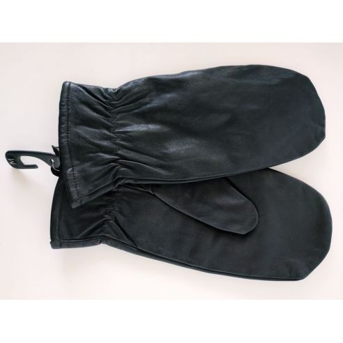Women's mittens Laze genuine leather with insulation - black buy in online store