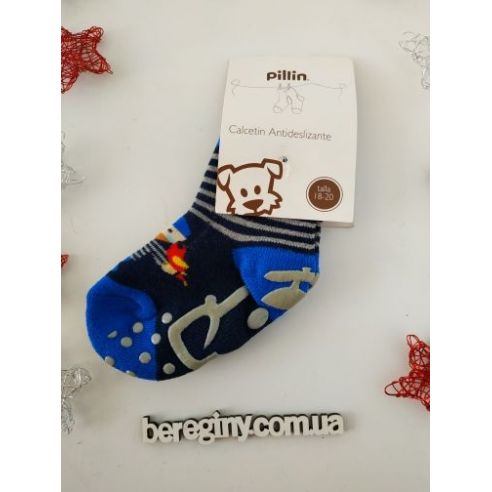 Socks anti-slip terry children's Pilin 24/27 size - blue buy in online store
