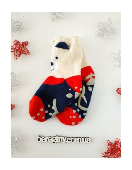 Socks Anti-slip terry children's Pilin 21-23 Size - White buy in online store Socks Anti-slip terry children's Pilin 21-23 Size - White buy in online store