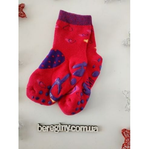Socks Anti-slip terry children's Pilin 21-23 Size - Raspberry buy in online store