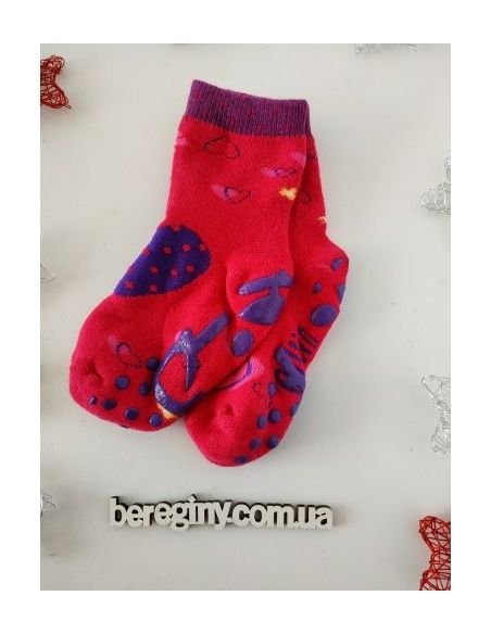 Socks Anti-slip terry children's Pilin 21-23 Size - Raspberry buy in online store Socks Anti-slip terry children's Pilin 21-23 Size - Raspberry buy in online store