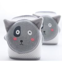 Adjustable knee pads with soft anti-slip insert - gray cat buy in online store
