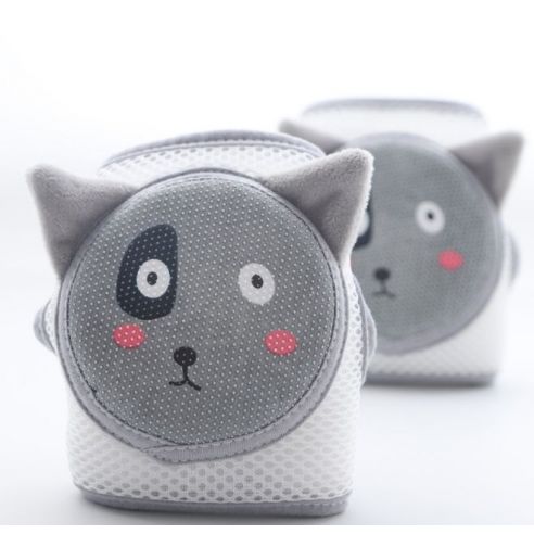 Adjustable knee pads with soft anti-slip insert - gray cat buy in online store