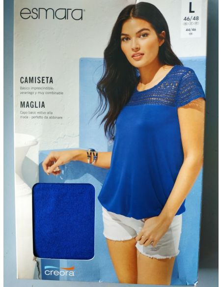 Esmara T-shirt Lace Blue - L buy in online store