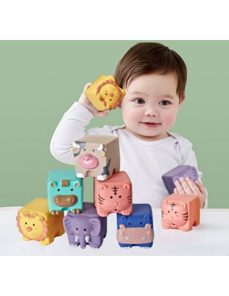Set of sensory tactile cubes - animals (injured packaging) buy in online store Set of sensory tactile cubes - animals (injured packaging) buy in online store
