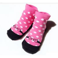 Baby socks with anti-slip sole size 12 months - raspberry buy in online store 2