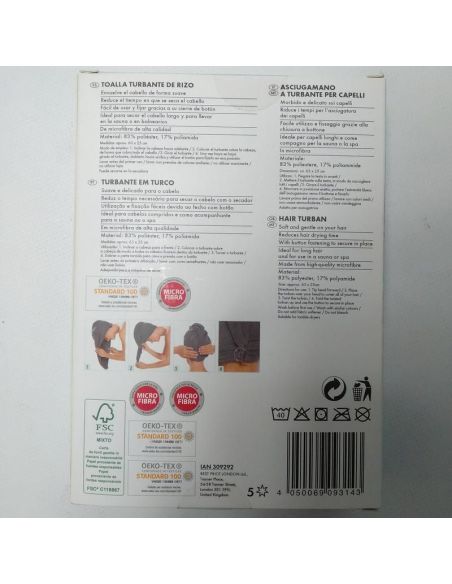 Towel Chalma, Turban for drying hair from MONKEY CLEAN microfiber buy in online store