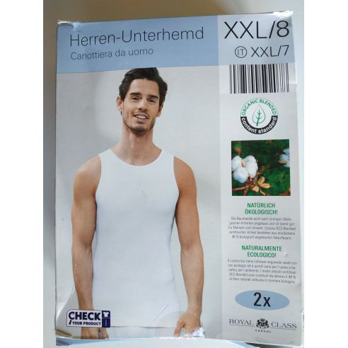 Cotton Men's T-shirt Aldi (Germany) - Size XXL, White - Set 2pcs buy in online store