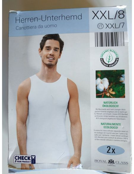 Cotton Men's T-shirt Aldi (Germany) - Size XXL, White - Set 2pcs buy in online store Cotton Men's T-shirt Aldi (Germany) - Size XXL, White - Set 2pcs buy in online store