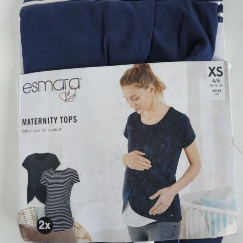 T-shirts for pregnant women and feeding Esmara Strips - Set 2pcs Size S 36/38 buy in online store