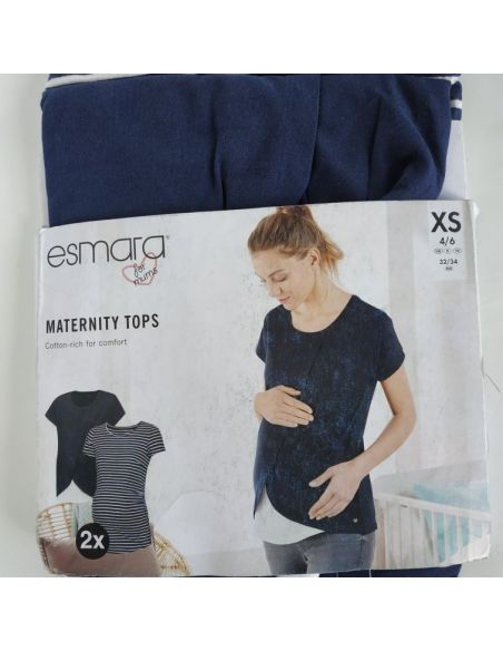 T-shirts for pregnant women and feeding Esmara Strips - Set 2pcs Size S 36/38 buy in online store