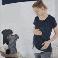 T-shirts for pregnant women and feeding Esmara Strips - Set 2pcs Size XS 32/34 buy in online store