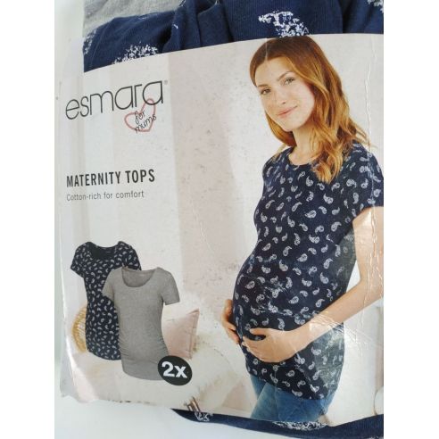 T-shirts for pregnant women Esmara Cucumbers - Set 2pcs Size XS 32/34 buy in online store