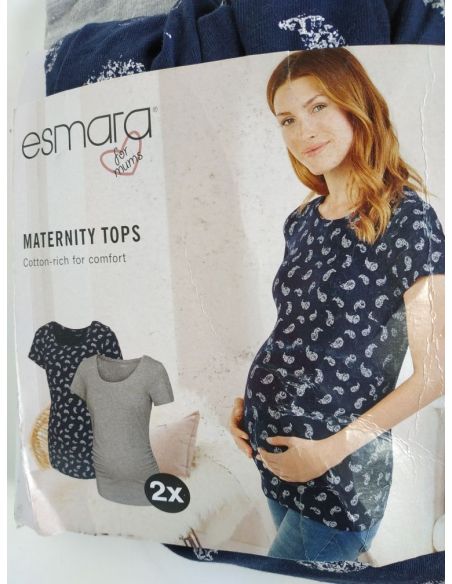 T-shirts for pregnant women Esmara Cucumbers - Set 2pcs Size XS 32/34 buy in online store