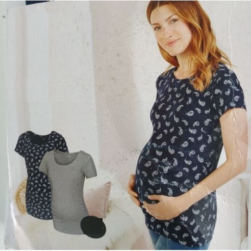 T-shirts for pregnant women Esmara Cucumbers - Set 2pcs Size XS 32/34 buy in online store