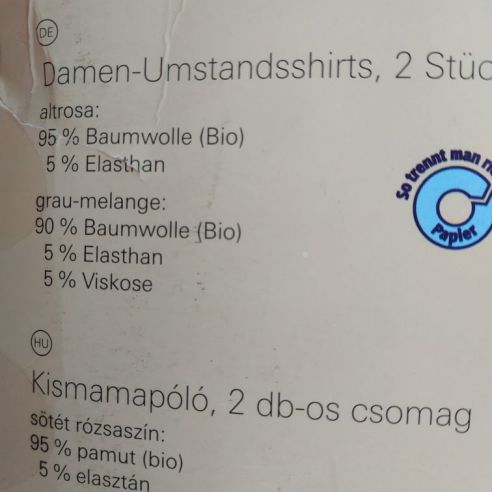 T-shirts for pregnant women Blue Motion Striped - Set 2pcs Size S 36/38 buy in online store