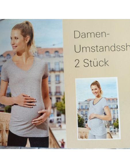 T-shirts for pregnant women Blue Motion Striped - Set 2pcs size M 40/42 buy in online store