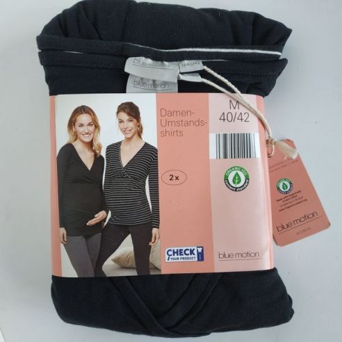 Long Sleeve T-shirts for Pregnant and Feeding Blue Motion 2pcs - S 36/38 buy in online store