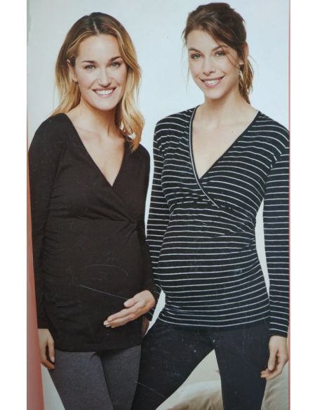 Long Sleeve T-shirts for Pregnant and Feeding Blue Motion 2pcs - S 36/38 buy in online store