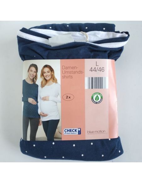 Long Sleeve T-shirts for Pregnant Blue Motion 2pcs - L 44/46 buy in online store