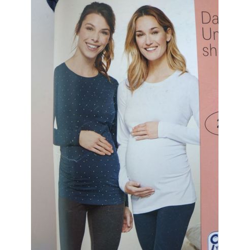 Long Sleeve T-shirts for Pregnant Blue Motion 2pcs - L 44/46 buy in online store