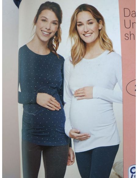 Long Sleeve T-shirts for Pregnant Blue Motion 2pcs - L 44/46 buy in online store