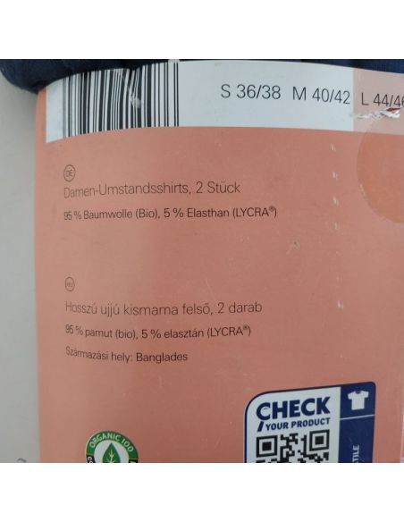 Long Sleeve T-shirt for Pregnant and Ormeal Blue Motion 2pcs - L 44/46 buy in online store