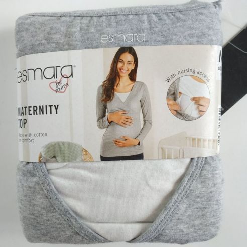 Long Sleeve T-shirt for Pregnant and Feeding Esmara Gray 1pc - S 36/38 buy in online store