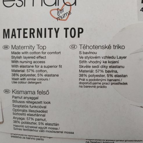 Long Sleeve T-shirt for Pregnant and Feeding Esmara Gray 1pc - S 36/38 buy in online store