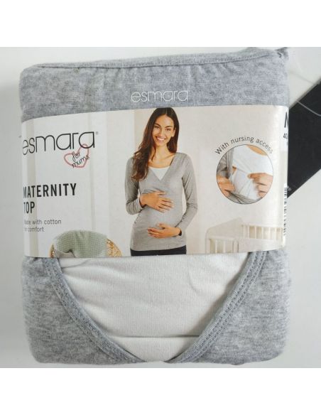 Long Sleeve T-shirt for Pregnant And Feeding Esmara Gray 1pc - XS 32/34 buy in online store