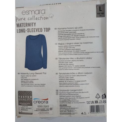 Long Sleeve T-shirt Esmara - XS 32/34 Blue buy in online store