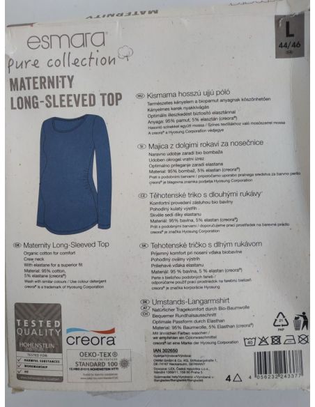 Long Sleeve T-shirt Esmara - XS 32/34 Blue buy in online store