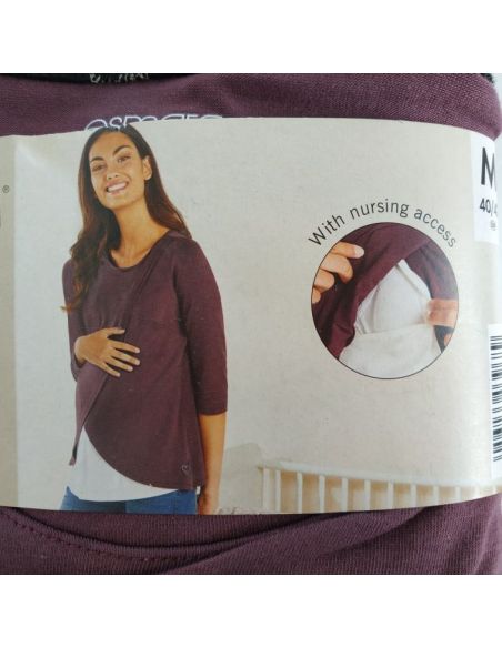 Long Sleeve T-shirt for Pregnant And Feeding Esmara 1pc - S 36/38 Eggplant buy in online store