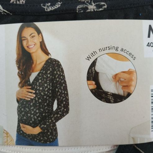 Long Sleeve T-shirt for Pregnant And Feeding Esmara 1pc - M 40/42 Flowers buy in online store