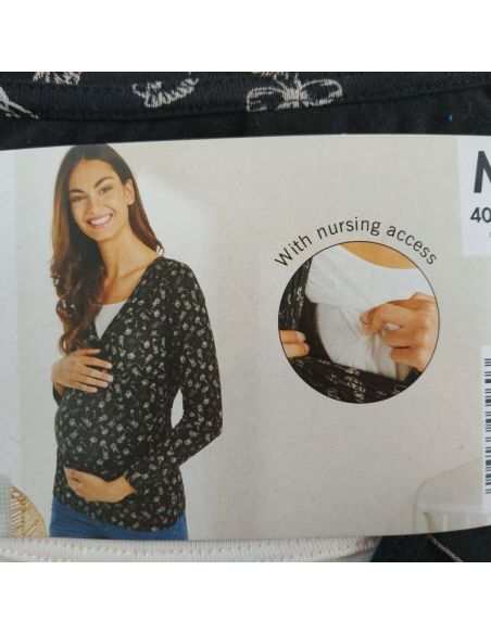 Long Sleeve T-shirt for Pregnant And Feeding Esmara 1pc - M 40/42 Flowers buy in online store