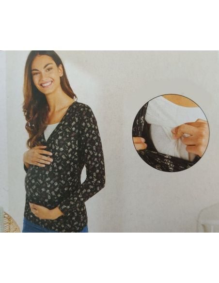 Long Sleeve T-shirt for Pregnant And Feeding Esmara 1pc - M 40/42 Flowers buy in online store